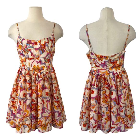 Hello Molly Dreaming in Color Mini Dress Corset Top Multicolor Floral 8 NWT - Picture 1 of 12